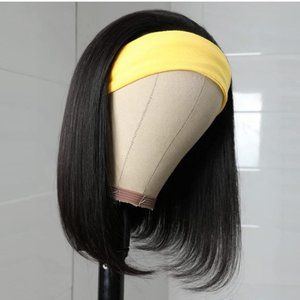 16inch Short Bob Headband Human Hair Wigs